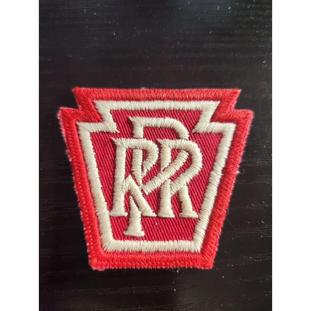 Pennsylvania Railroad Patch PRR Keystone Logo Embroidered Sew-On Red Grey